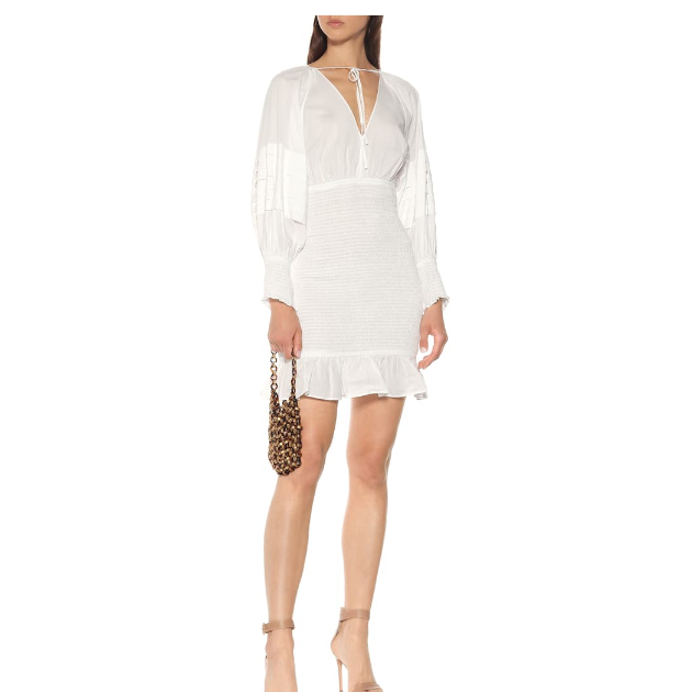rhode resort white dress Rhode Resort Anya Smocked Solid Mini Dress