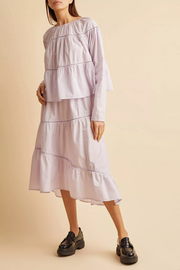 Merlette Clement Asymmetrical Tiered Midi Skirt