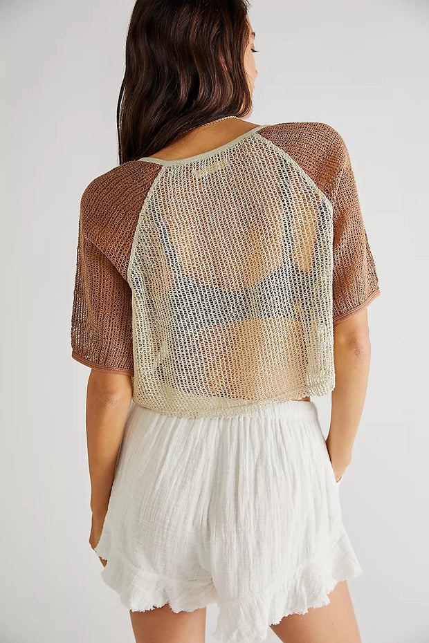 Free People We The Free At The Beach Tee Cropped Top