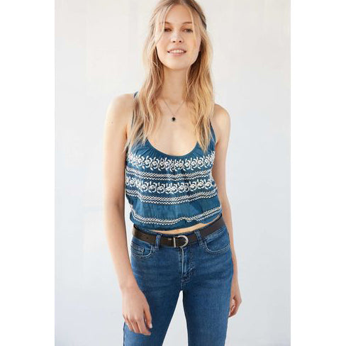 Ecote Urban Outfitters Cara Cami Embroidered Tank Top S