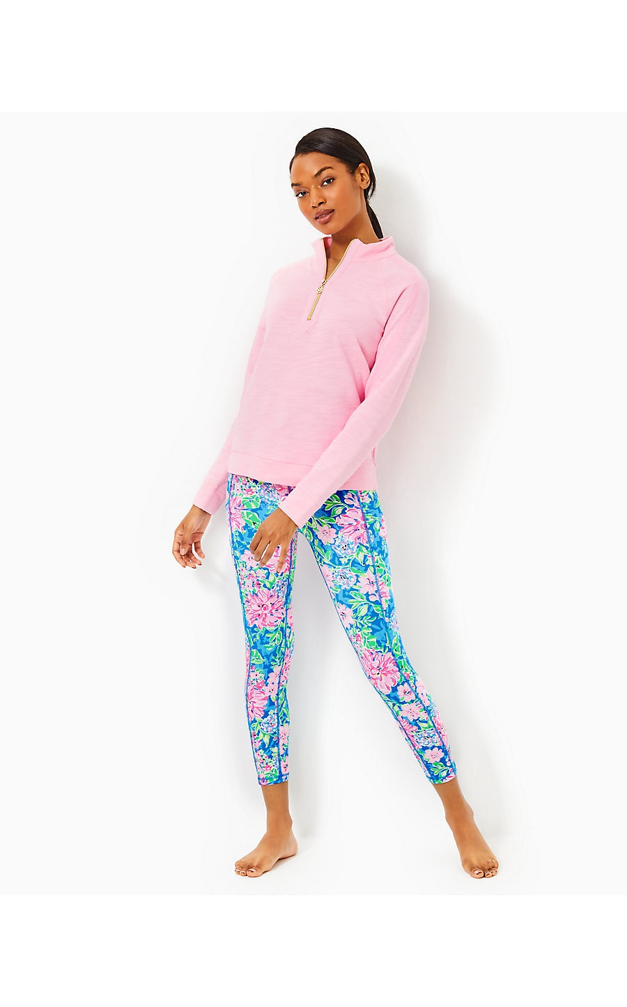 Lilly Pulitzer Luxletic Ashlee Half-Zip Pullover Top Sweatshirt