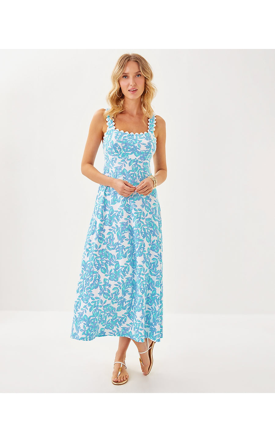 Lilly Pulitzer Dwyer Floral Print Swing Midi Dress