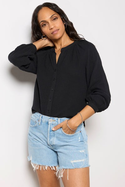 Free People We The Free Lucy Solid Shirt Blouse Top