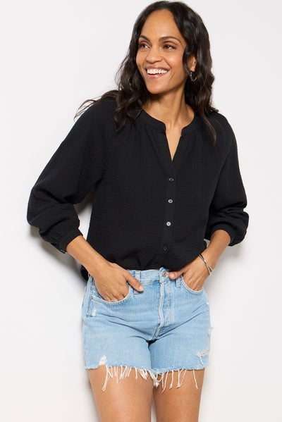 Free People We The Free Lucy Solid Shirt Blouse Top