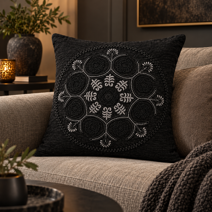 1 PCS Mandala Embroidered Cushion Cover Square Throw Pillow Case Sofa home
