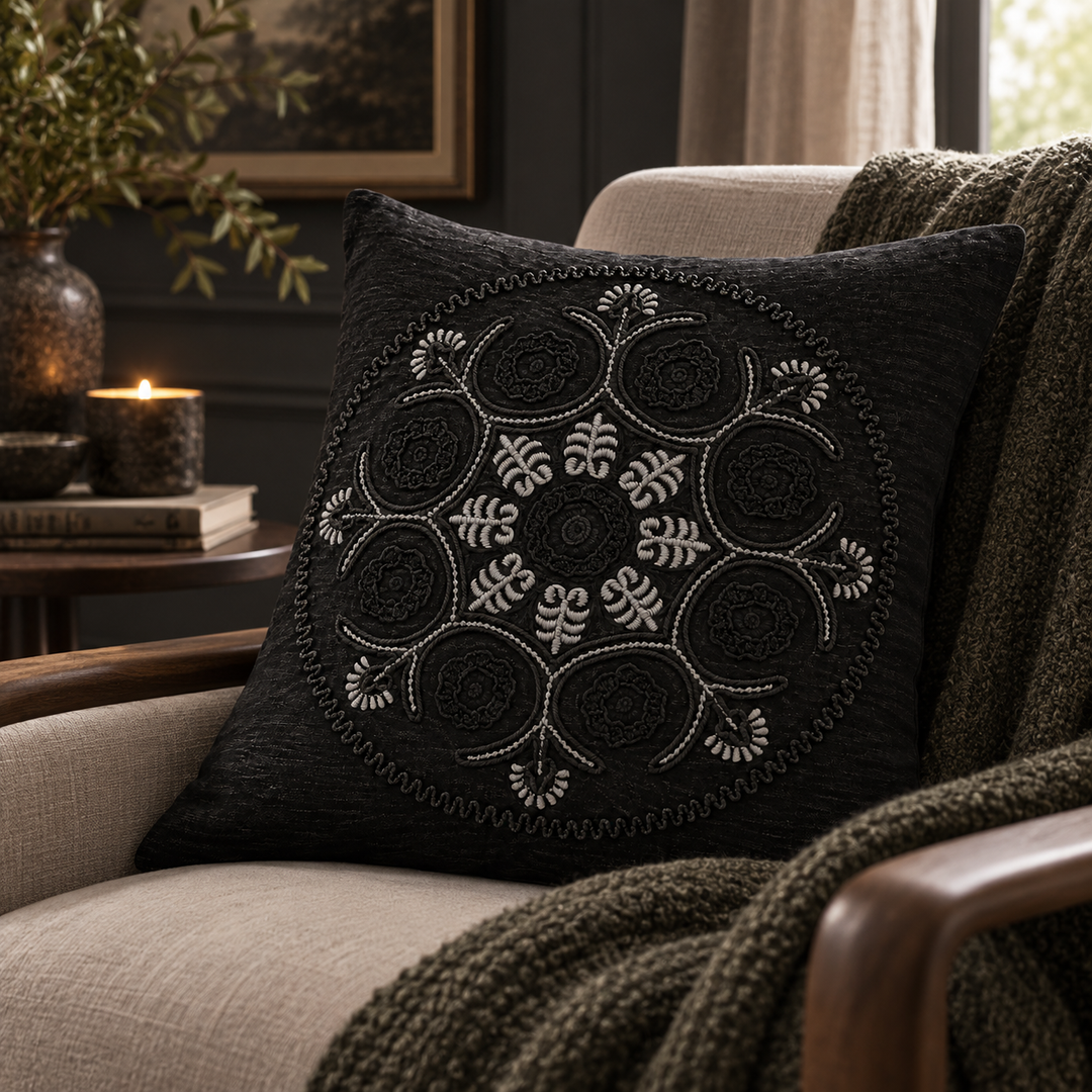 1 PCS Mandala Embroidered Cushion Cover Square Throw Pillow Case Sofa home