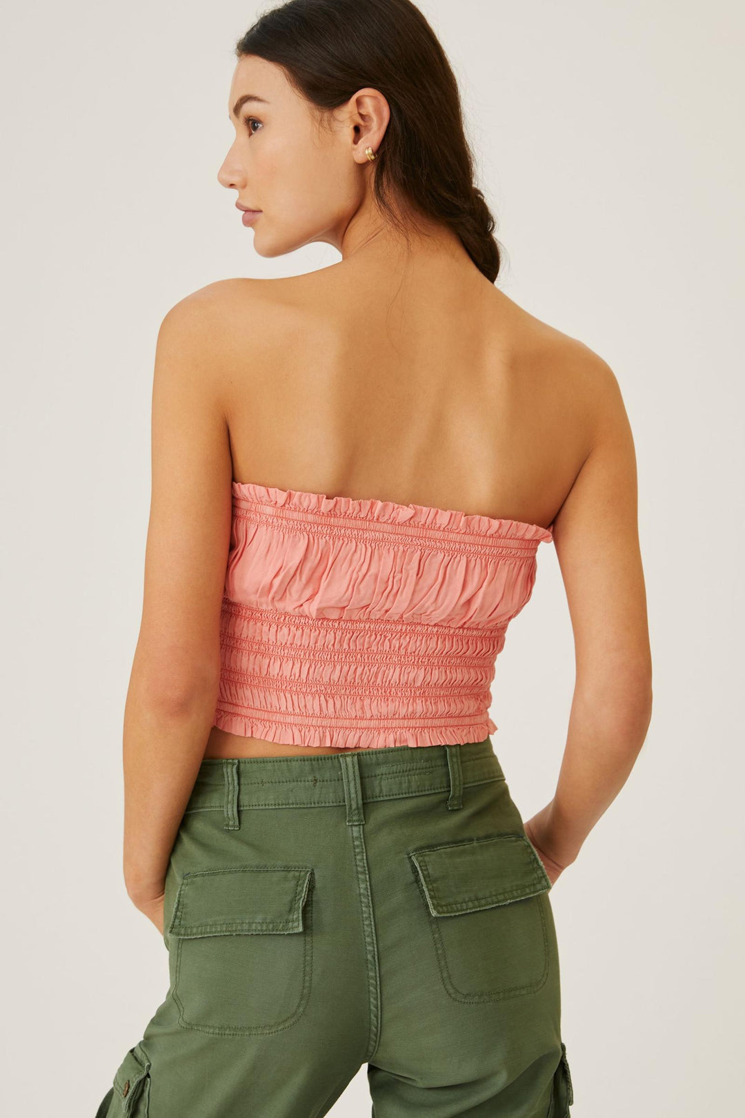 Pilcro Anthropologie Ruffled Tube Cropped Top