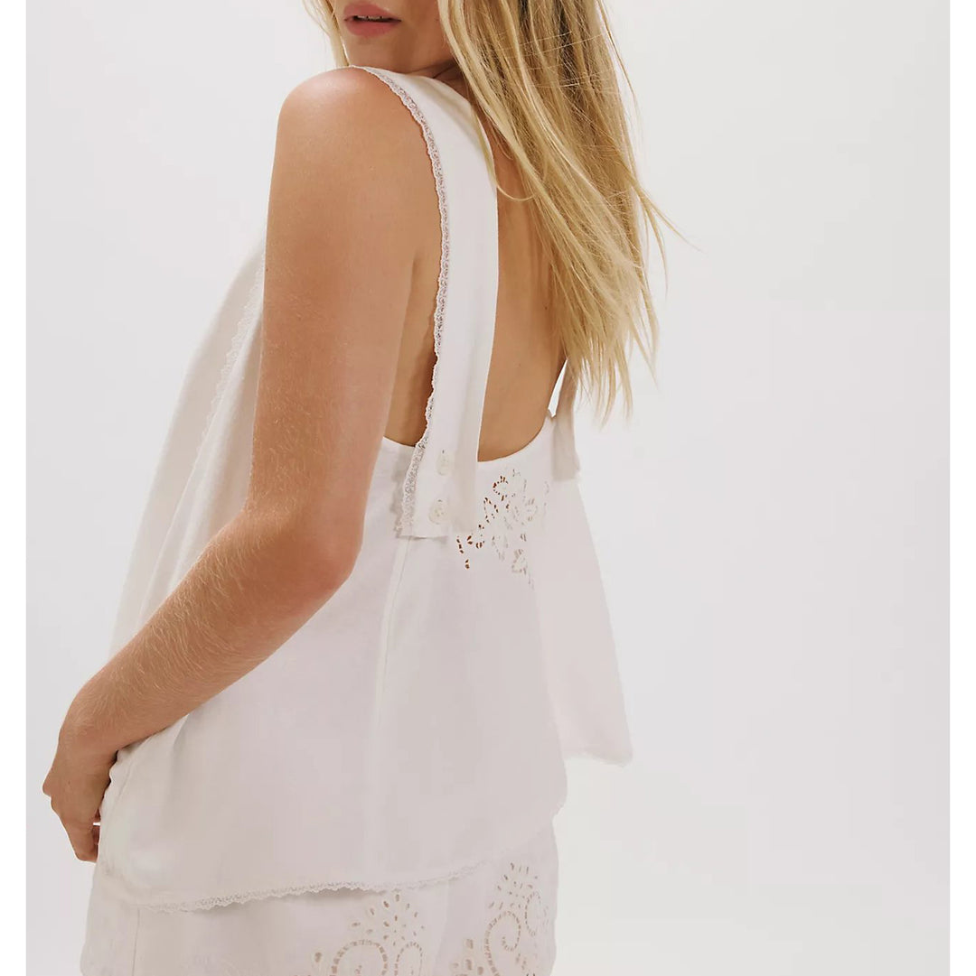Free People True Charm Eyelet Embroidered Blouse Tank Top