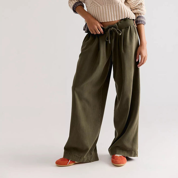 Free People Women's Tidal Moon Low-Rise Pull-On Trouser Pants