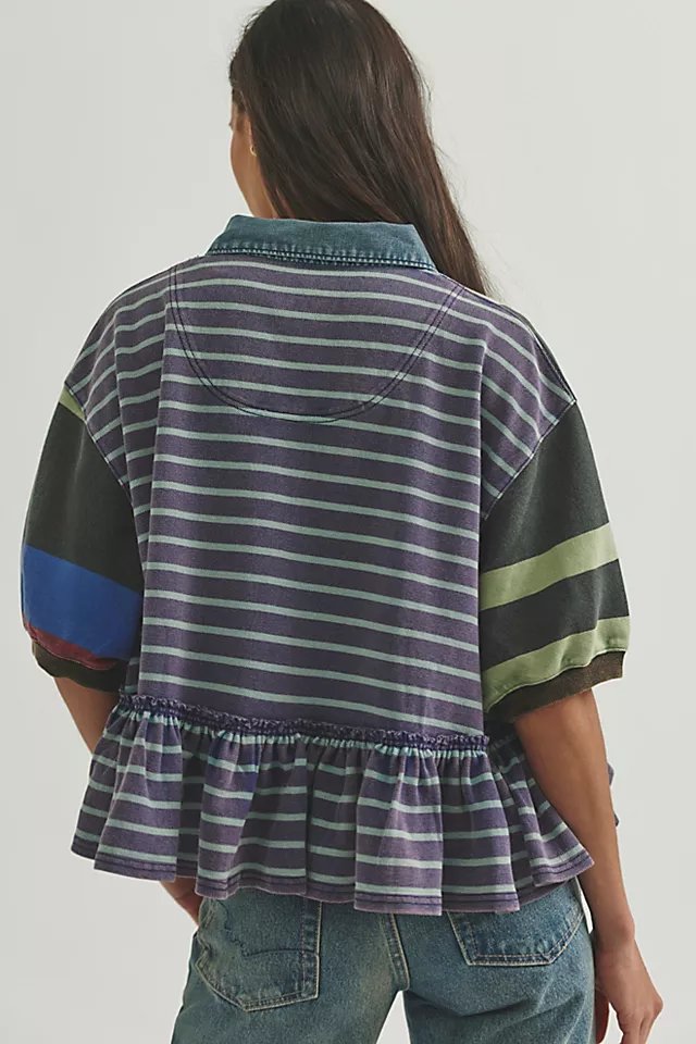 Free People Harbor Stripe Blouse Top