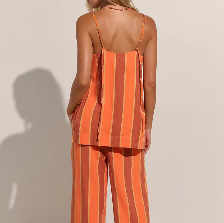 Free People Free-est Sightseer Linen Striped Tank Top