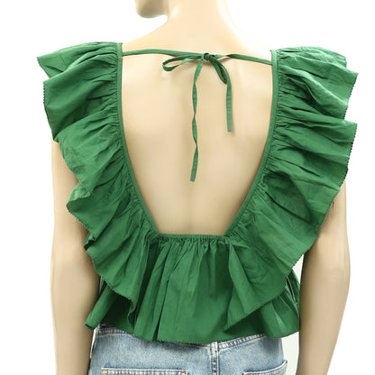 Anthropologie Love The Label Cutout Ruffle Blouse Top S