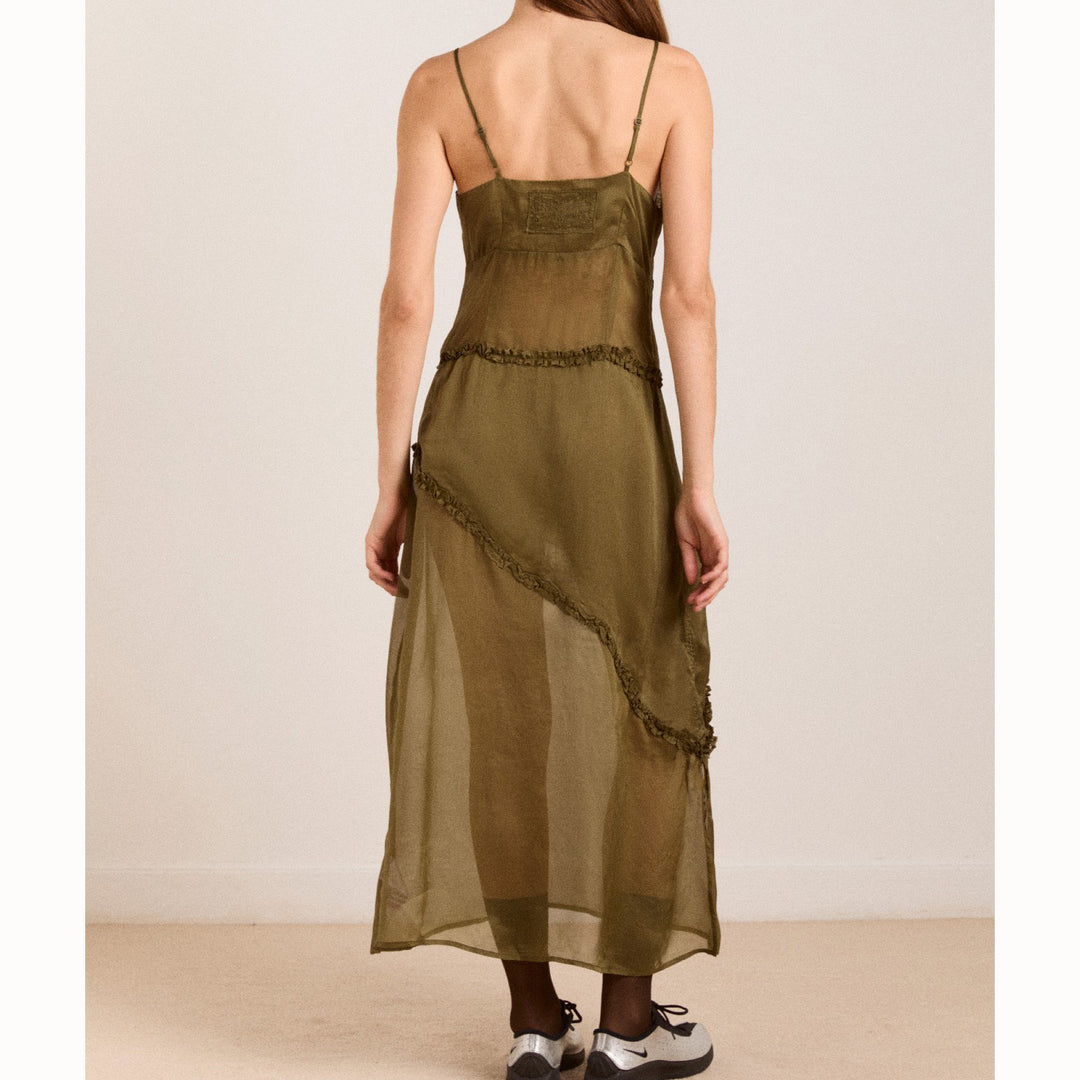 Damson Madder Sasha Ruffle Slip Dress
