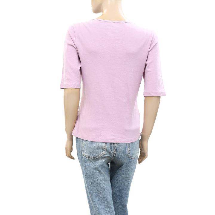 Maeve Anthropologie Cut-Out Tee Shirt Blouse Top