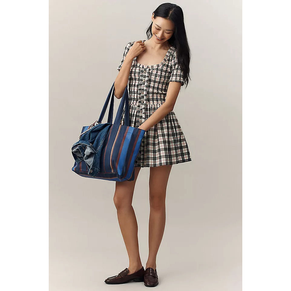Damson Madder Mansi Short-Sleeve Smocked Mini Dress