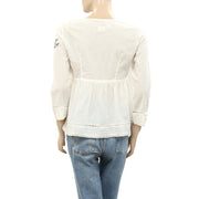 Odd Molly Anthropologie Buttondown Ruffle Lace Blouse Top