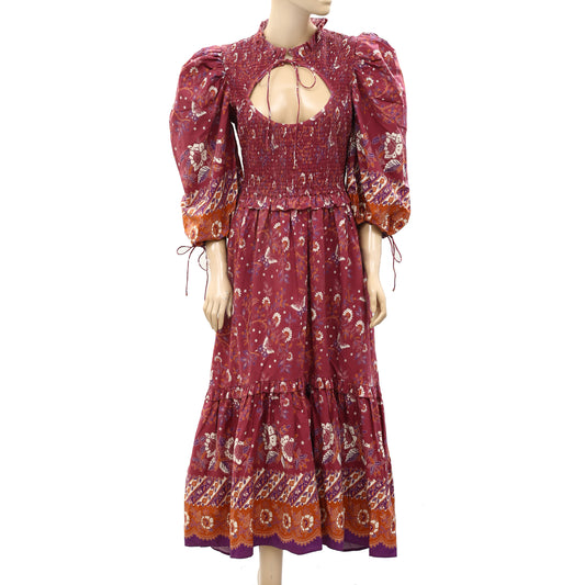 Love The Label Anthropologie Floral Printed Smocked Maxi Dress