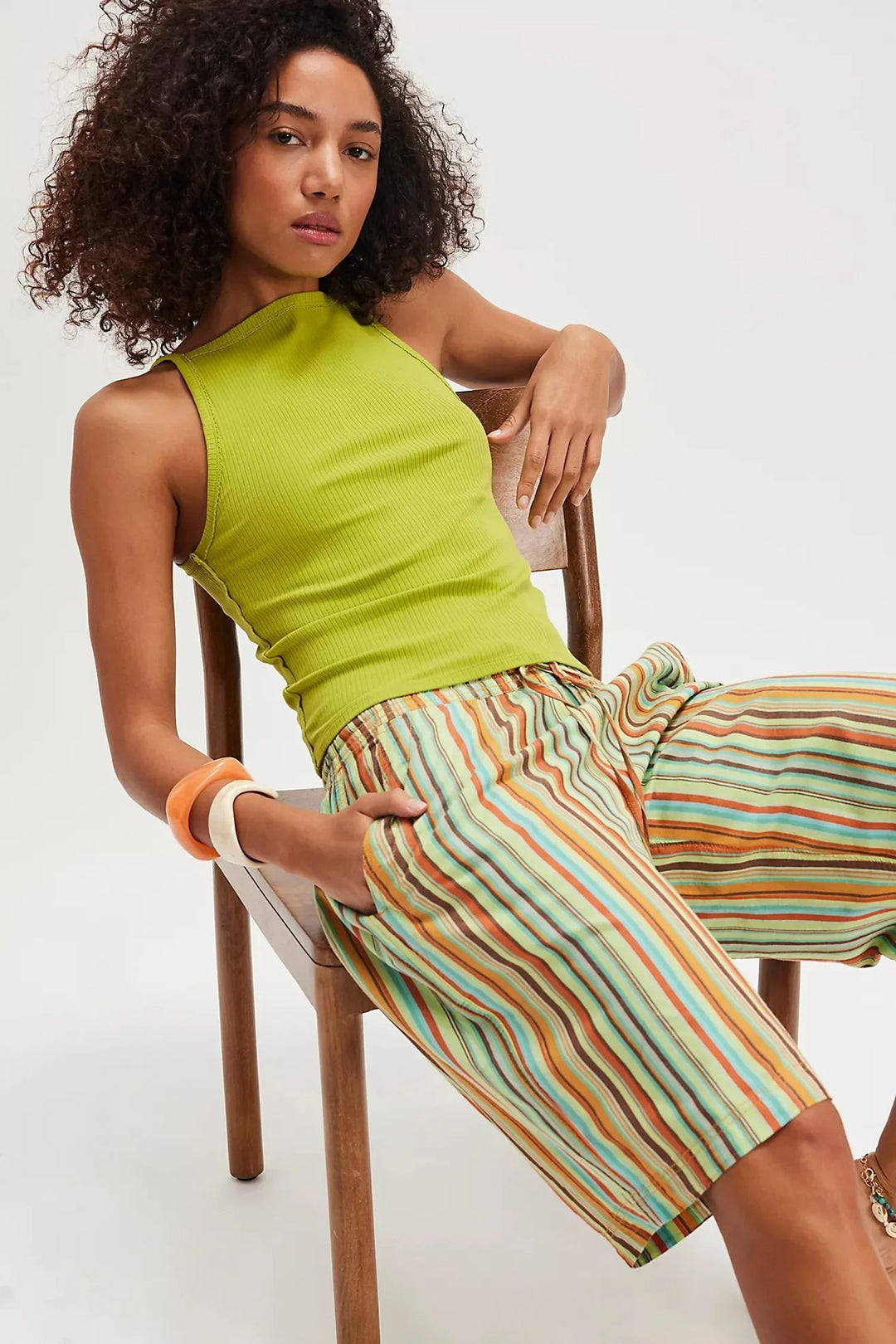 Free People Saylor Poplin Stripe Shorts