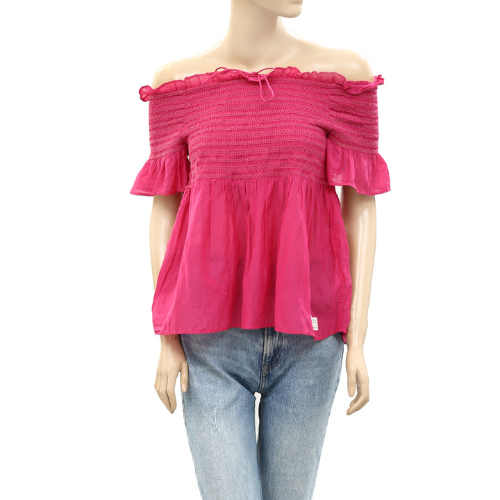 Odd Molly Anthropologie Off Shoulder Blouse Top