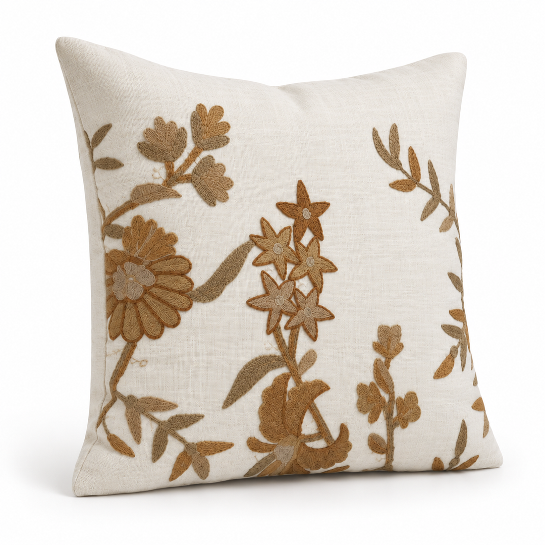 1 PCS Floral Embroidered Cushion Cover Square Throw Pillow Case Sofa Home