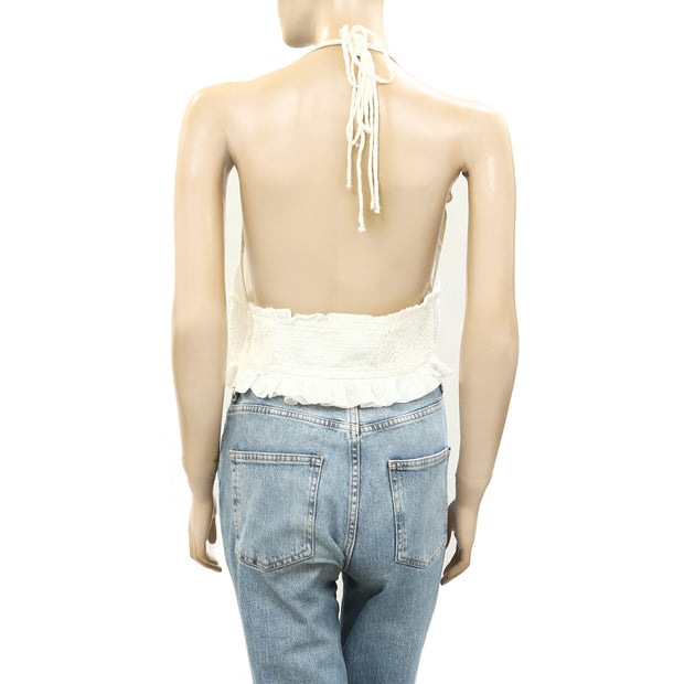 Free People Cressida Halter Blouse Top