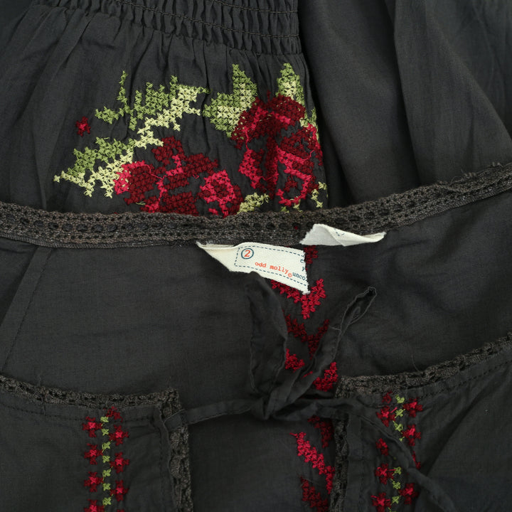 Odd Molly Anthropologie Embroidered Smocked Tunic Top