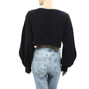 Urban Outfitters UO Solid Black Crew Neck Cropped Top
