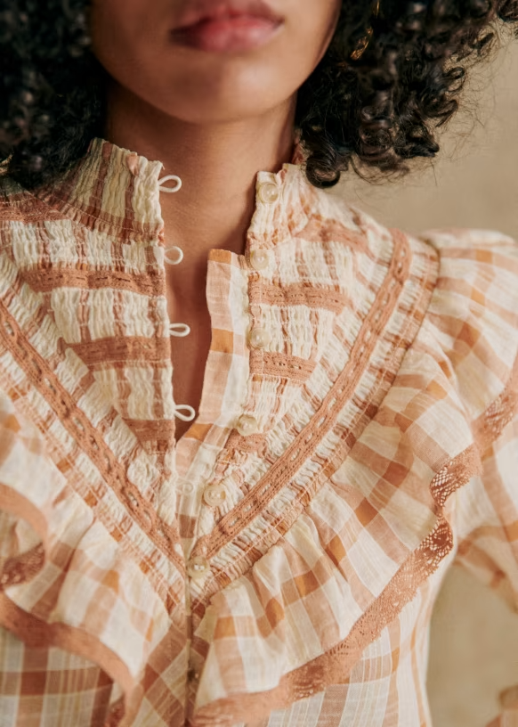 Sezane Marty Buttondown Shirt Blouse Top