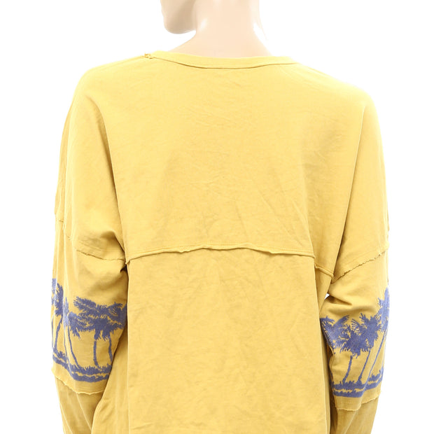 Urban Outfitters UO Embroidered Seamed Tee Tunic Top
