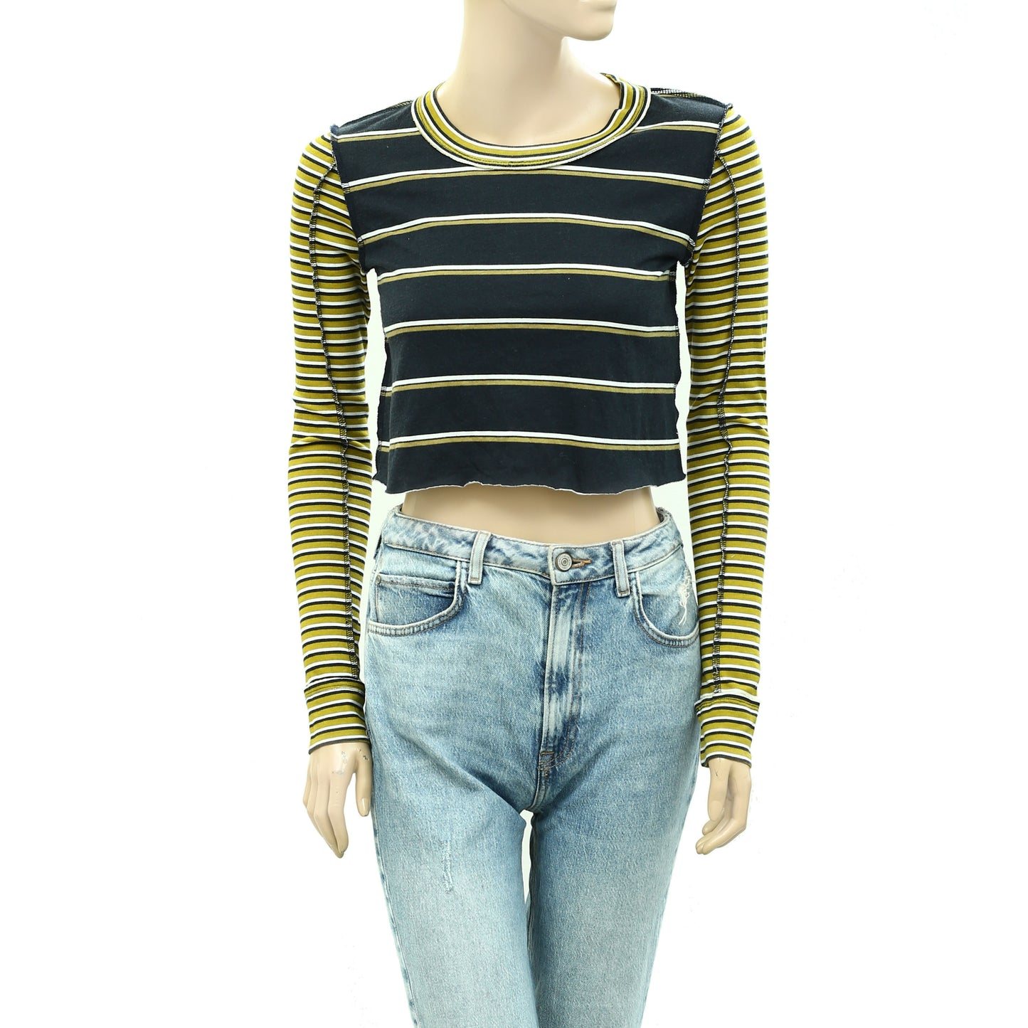 BDG Urban Outfitters Seb Spliced Stripe Tee Cropped Top