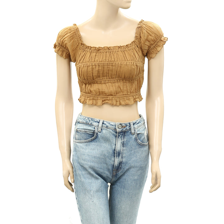 Free People FP One Cheri Cropped Blouse Top