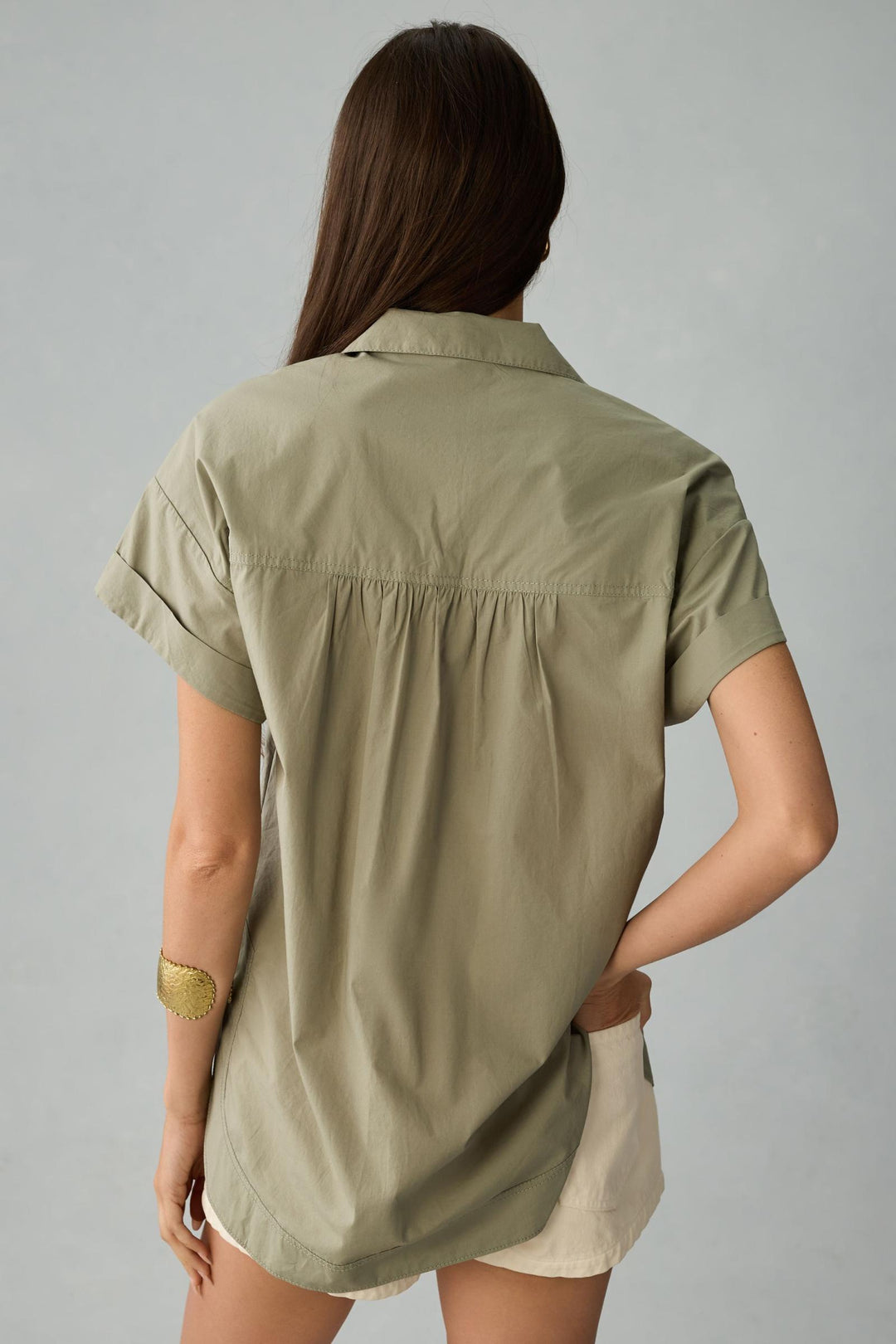 Pilcro Anthropologie Short-Sleeve Reworked Ruffled Blouse Top