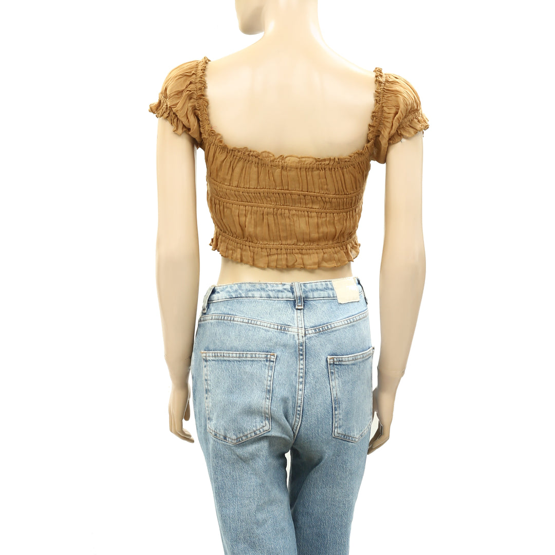 Free People FP One Cheri Cropped Blouse Top