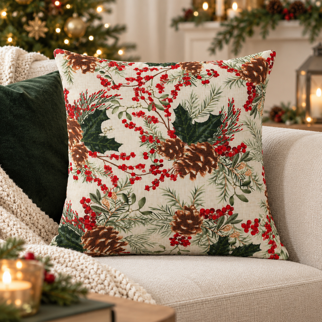 1 PCS Berry Embroidered Cushion Cover Square Throw Pillow Case Sofa Home
