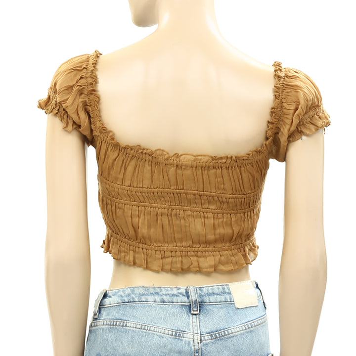 Free People FP One Cheri Cropped Blouse Top