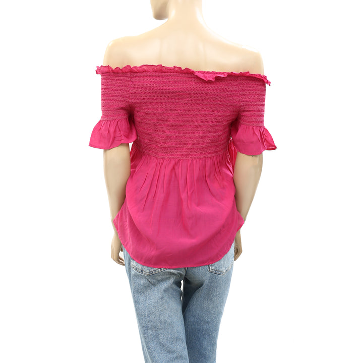 Odd Molly Anthropologie Off Shoulder Blouse Top