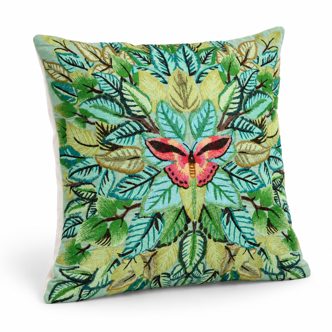 1 PCS Butterfly Embroidered Cushion Cover Square Throw Pillow Case Sofa