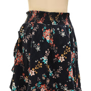 Odd Molly Anthropologie Floral Print Ruffle Midi Skirt