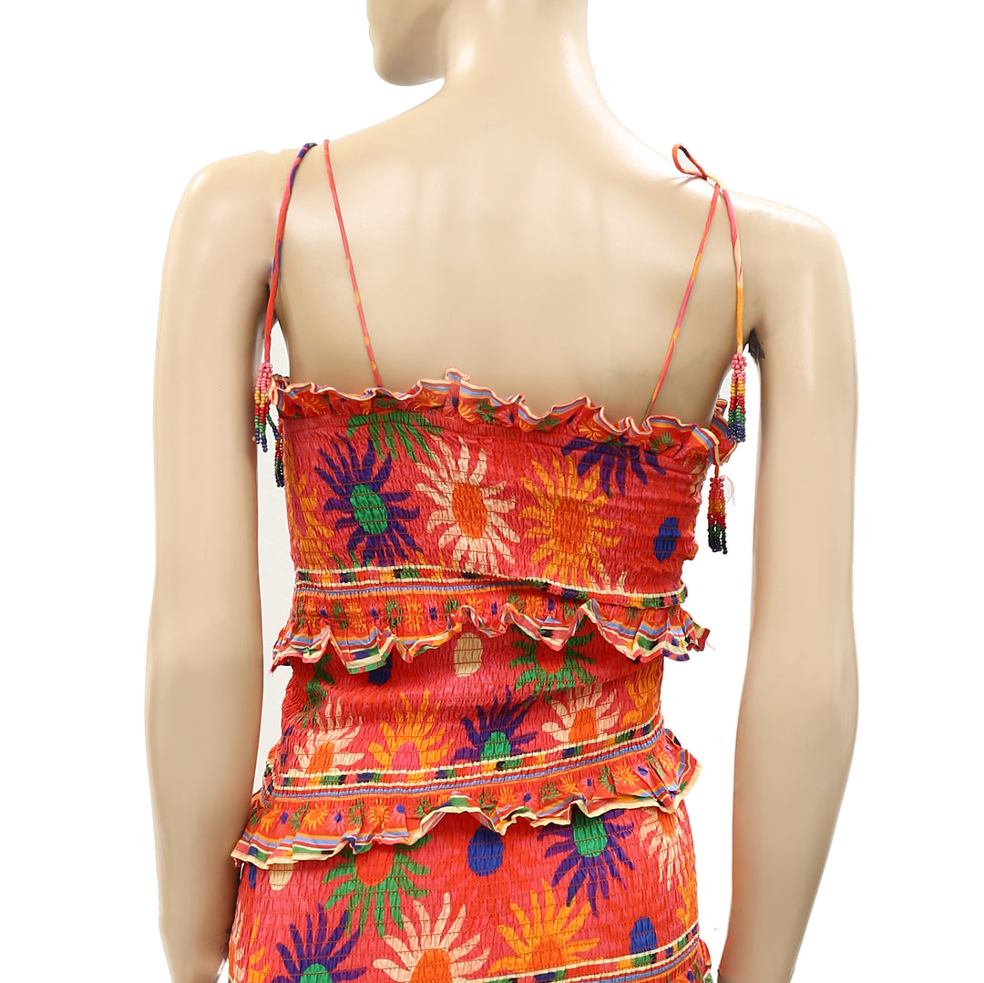 Farm Rio Anthropologie Coral Summer Sun Mini Dress