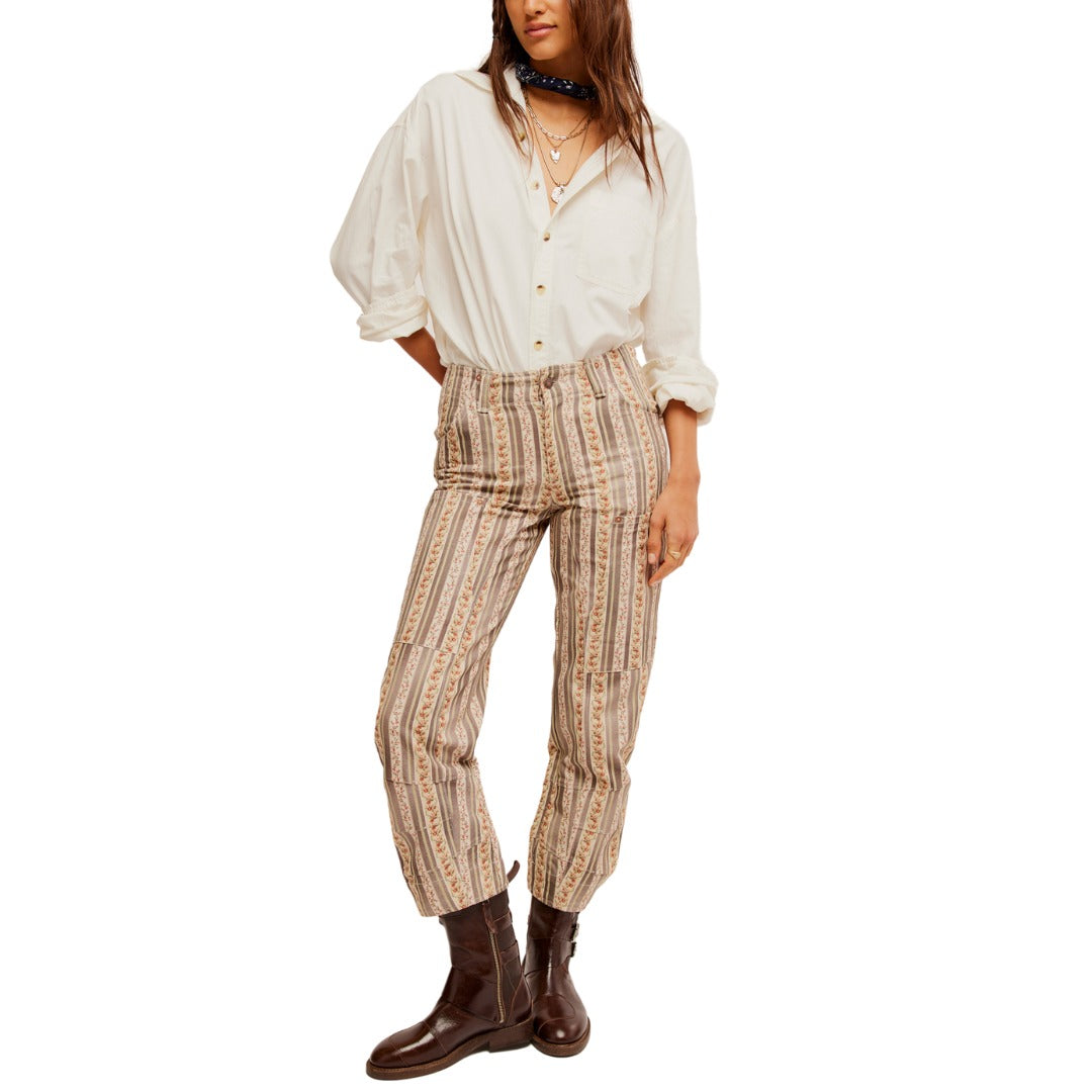 Free People We The Free Super Sonic Stripe Print Utility Pants