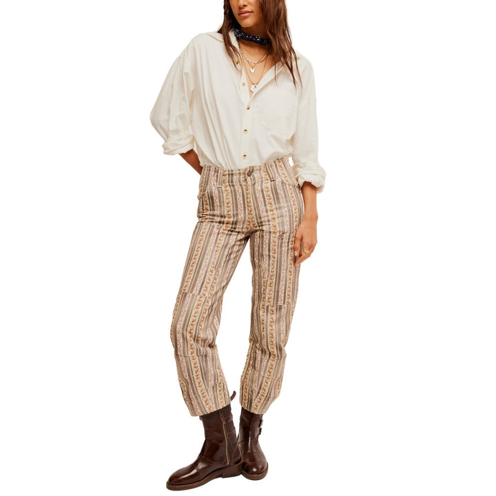 Free People We The Free Super Sonic Stripe Print Utility Pants