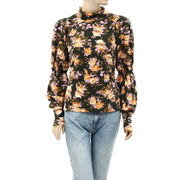 By Anthropologie Tiered-Sleeve Turtleneck Blouse Top