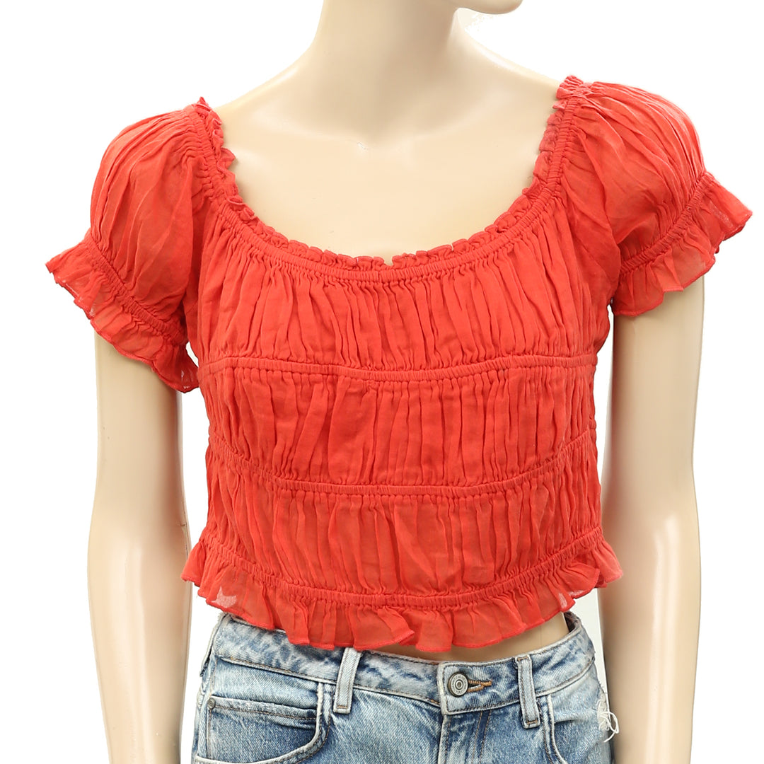 Free People FP One Cheri Cropped Blouse Top