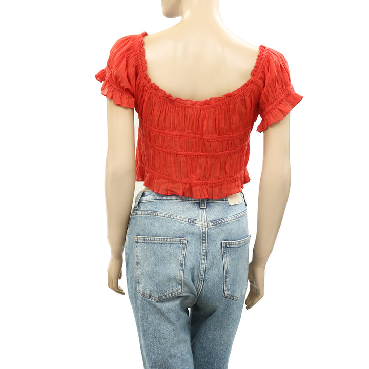 Free People FP One Cheri Cropped Blouse Top