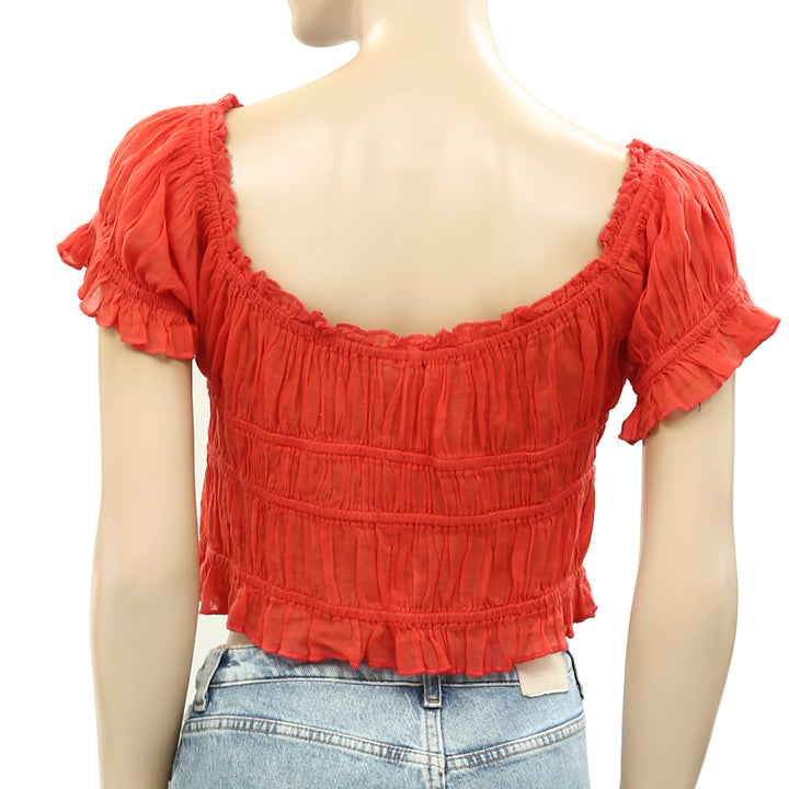 Free People FP One Cheri Cropped Blouse Top