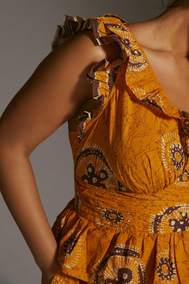 Love The Label Anthropologie Adrienne Ruffled Boho Maxi Dress