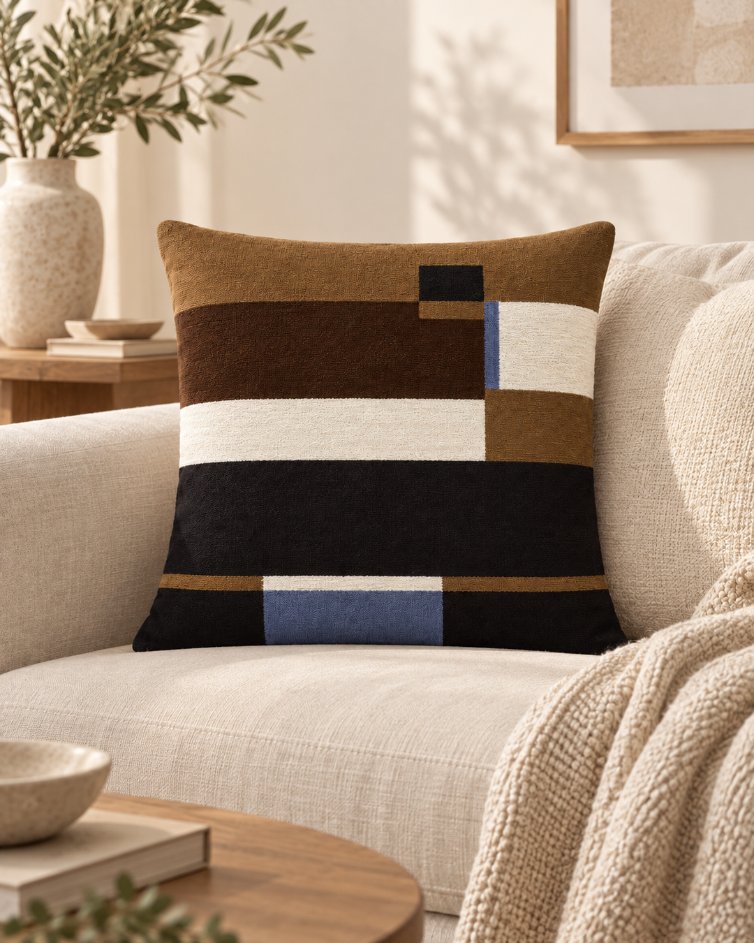 1 PCS Color Block Cushion Cover Square Throw Pillow Case Sofa Home Decor