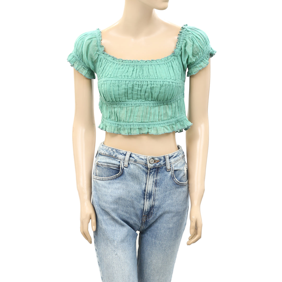 Free People FP One Cheri Cropped Blouse Top