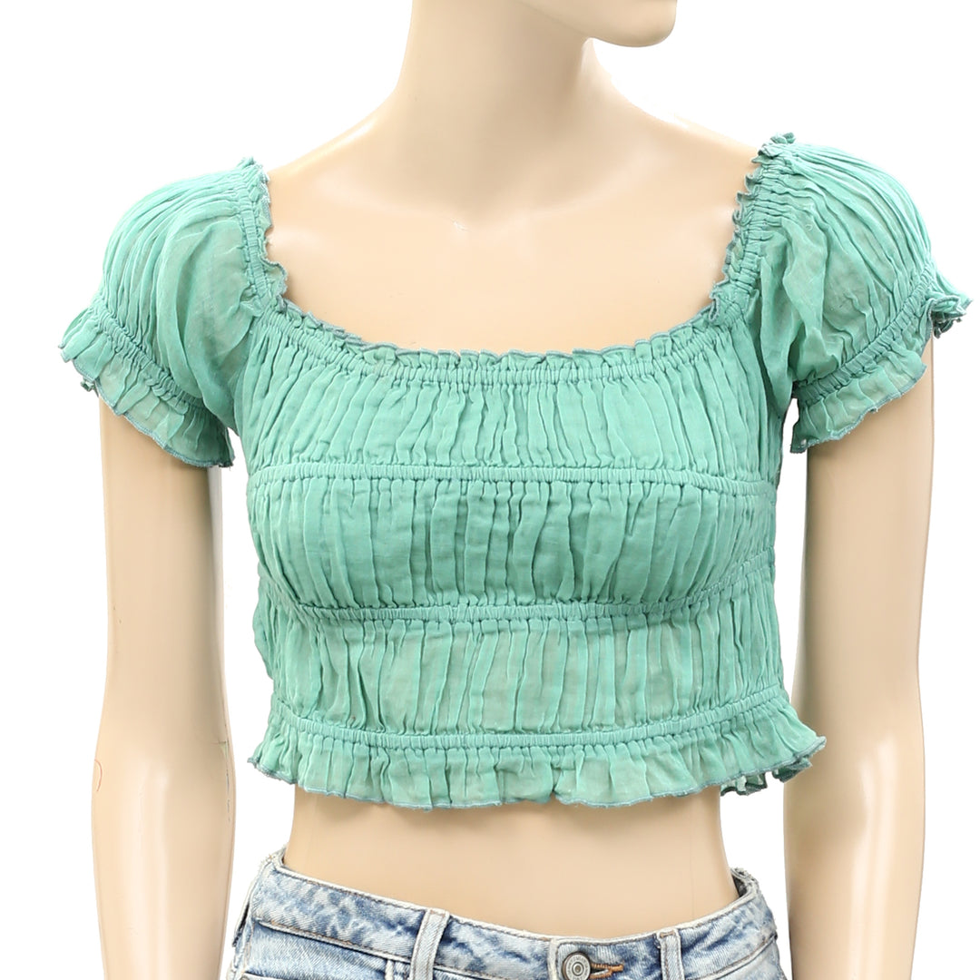 Free People FP One Cheri Cropped Blouse Top