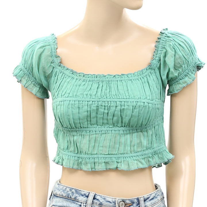 Free People FP One Cheri Cropped Blouse Top